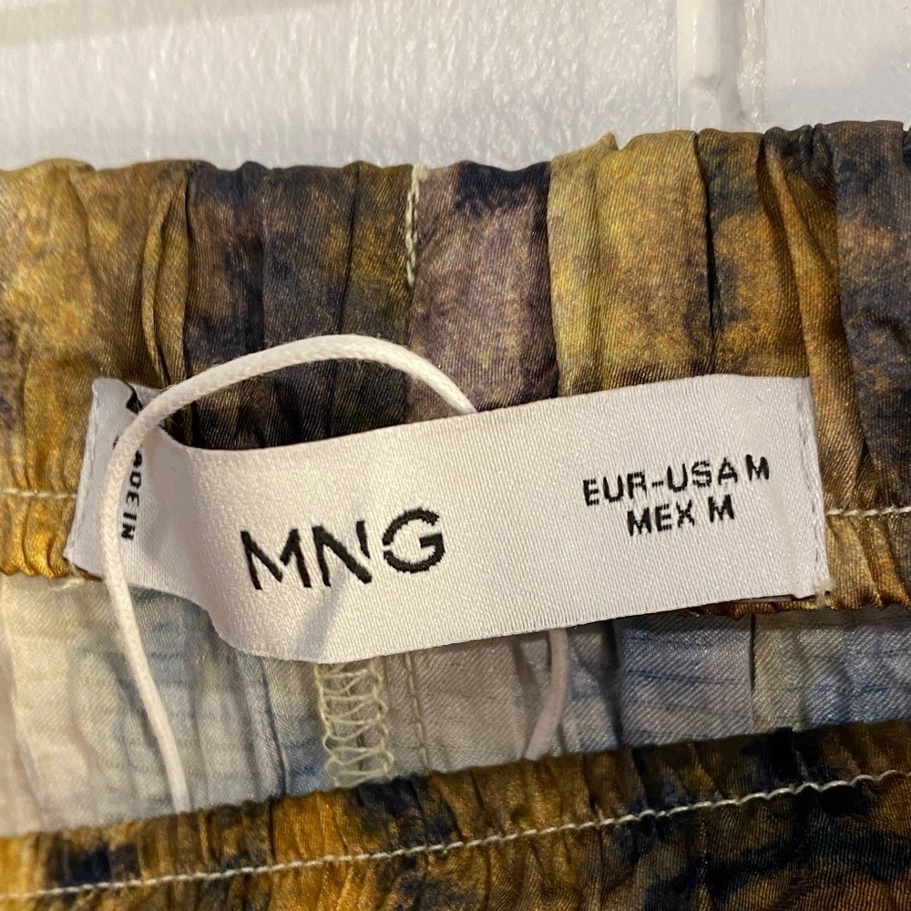 MNG Mango Exclusive Collection Skirt Maxi Watercolor Crinkle Pleated Medium - Picture 2 of 15